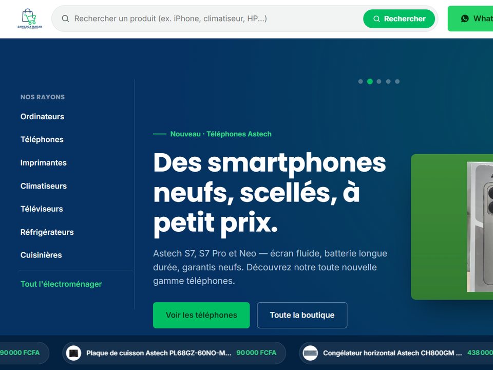 Sandaga Dakar — boutique en ligne d'électronique et d'électroménager.